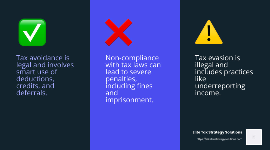 Tax evasion penalties - tax avoidance strategies for small business infographic 3_facts_emoji_blue