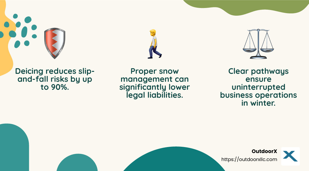 Reducing liability risks with snow management - commercial snow management infographic 3_facts_emoji_nature