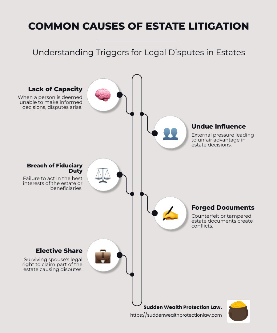 Estate Litigation Overview Infographic - estate litigation infographic infographic-line-5-steps-neat_beige