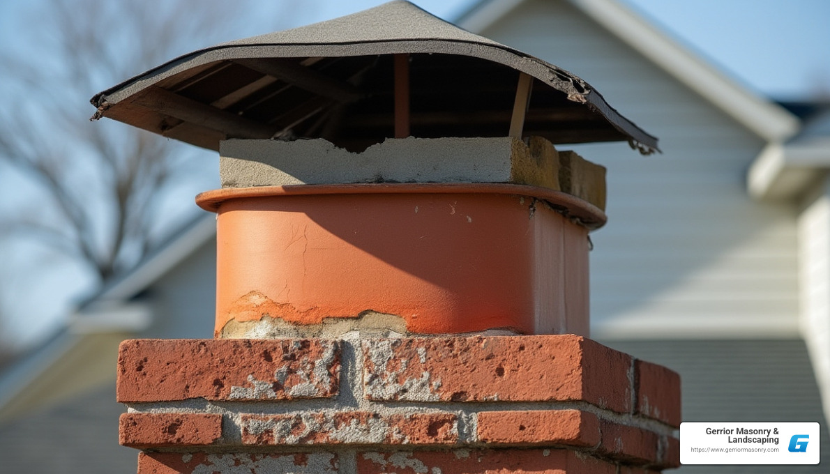 Chimney Crown Damage - chimney replacement