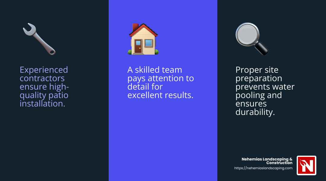 Skilled Workers Ensure Quality Work - patio installation near me infographic 3_facts_emoji_blue