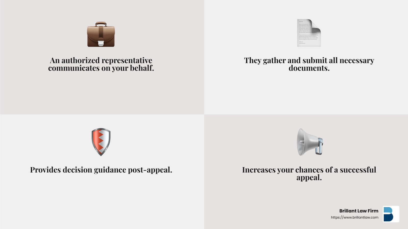 Having a representative can increase your chances of a successful appeal by providing expert communication and support. - health insurance appeal lawyer near me infographic 4_facts_emoji_grey