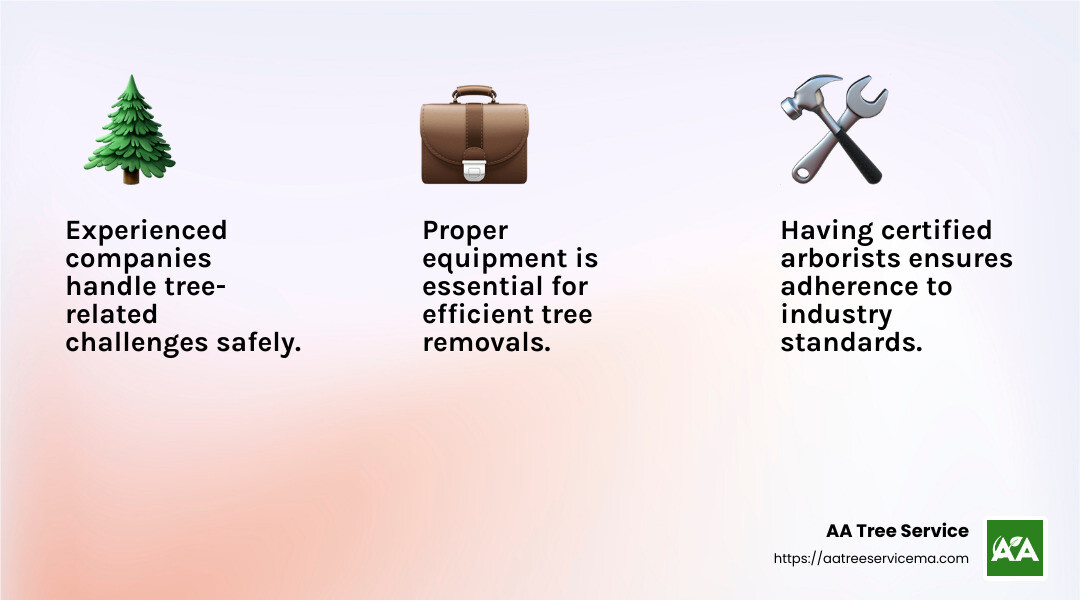 Customer satisfaction with AA Tree Service - Tree Removal Company New Hampshire infographic 3_facts_emoji_light-gradient