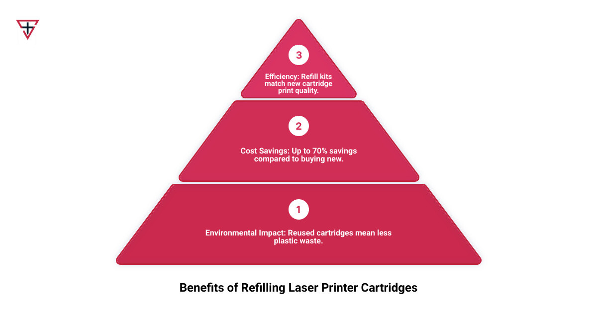 Cartridge refill benefits infographic - cartridge refills for laser printers infographic 3_stage_pyramid