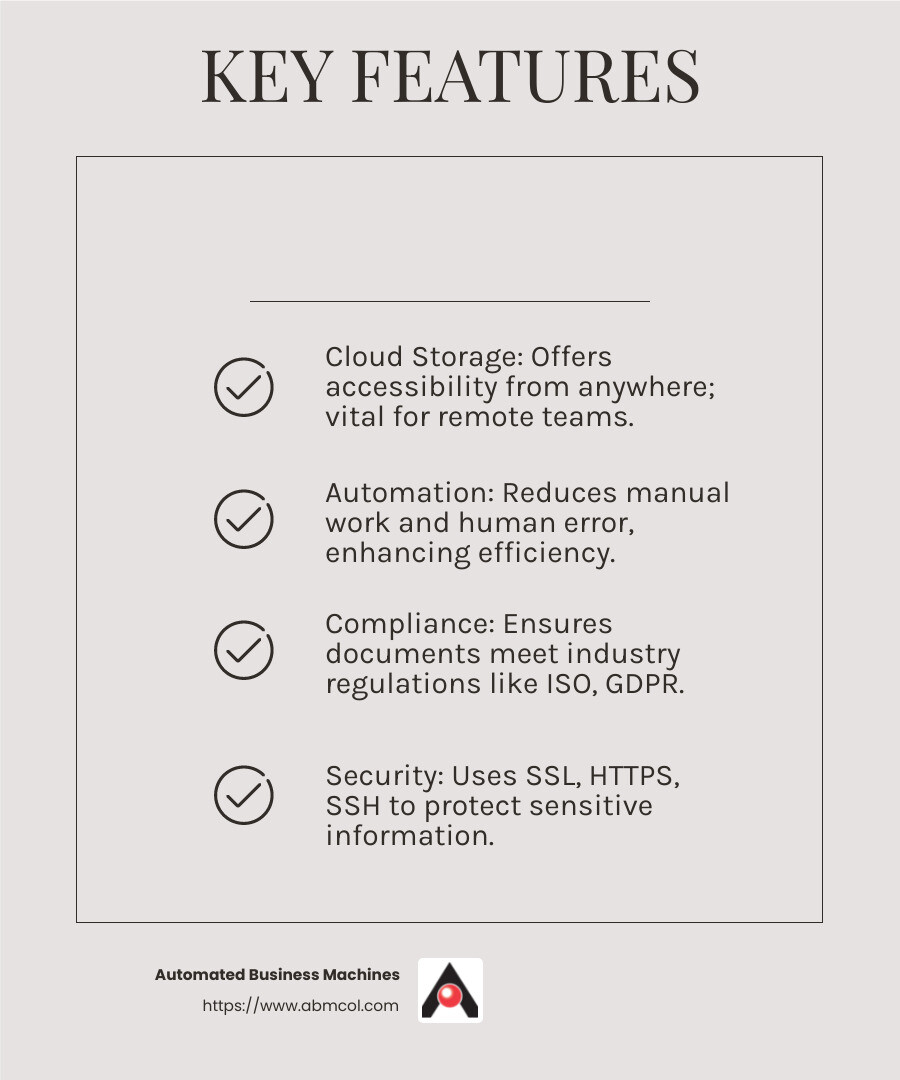 Ensuring compliance with industry standards is crucial for avoiding costly penalties and maintaining legal alignment. - records management software infographic checklist-light-beige