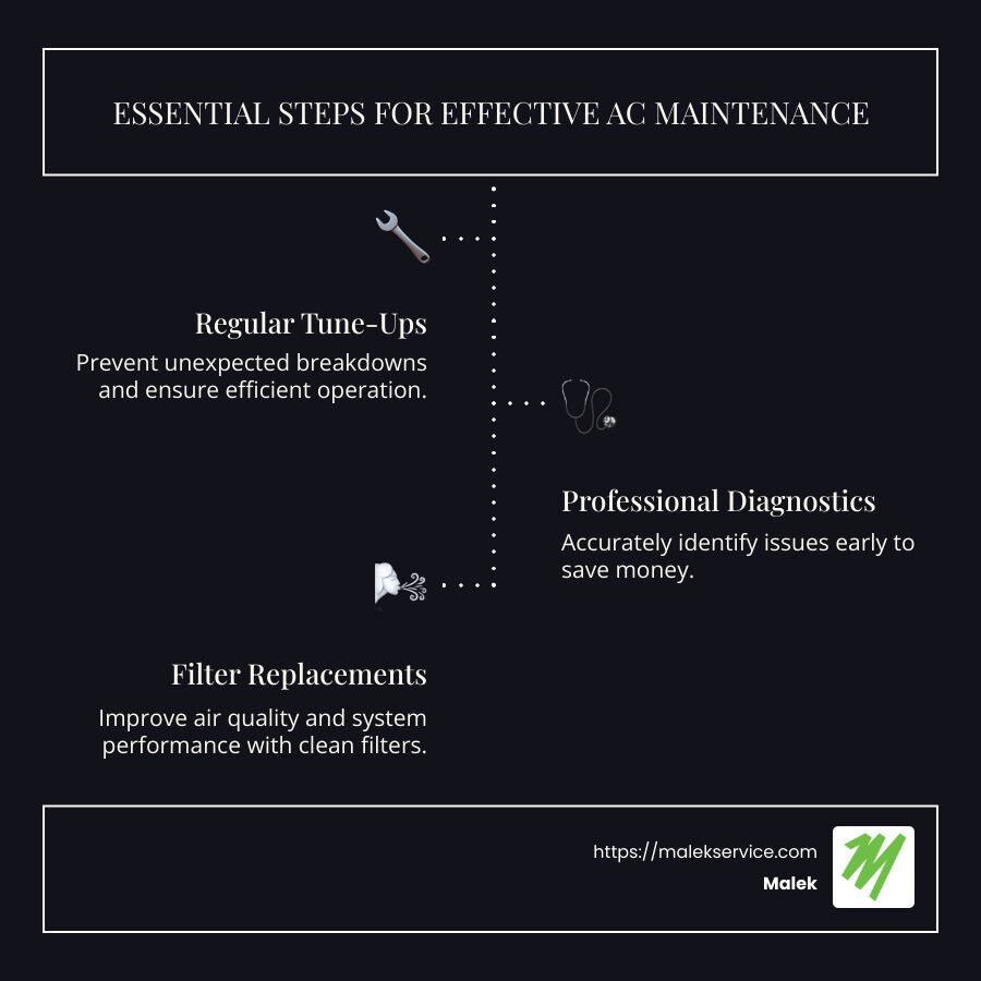 AC Maintenance Services Infographic - ac maintenance college station infographic infographic-line-3-steps-dark