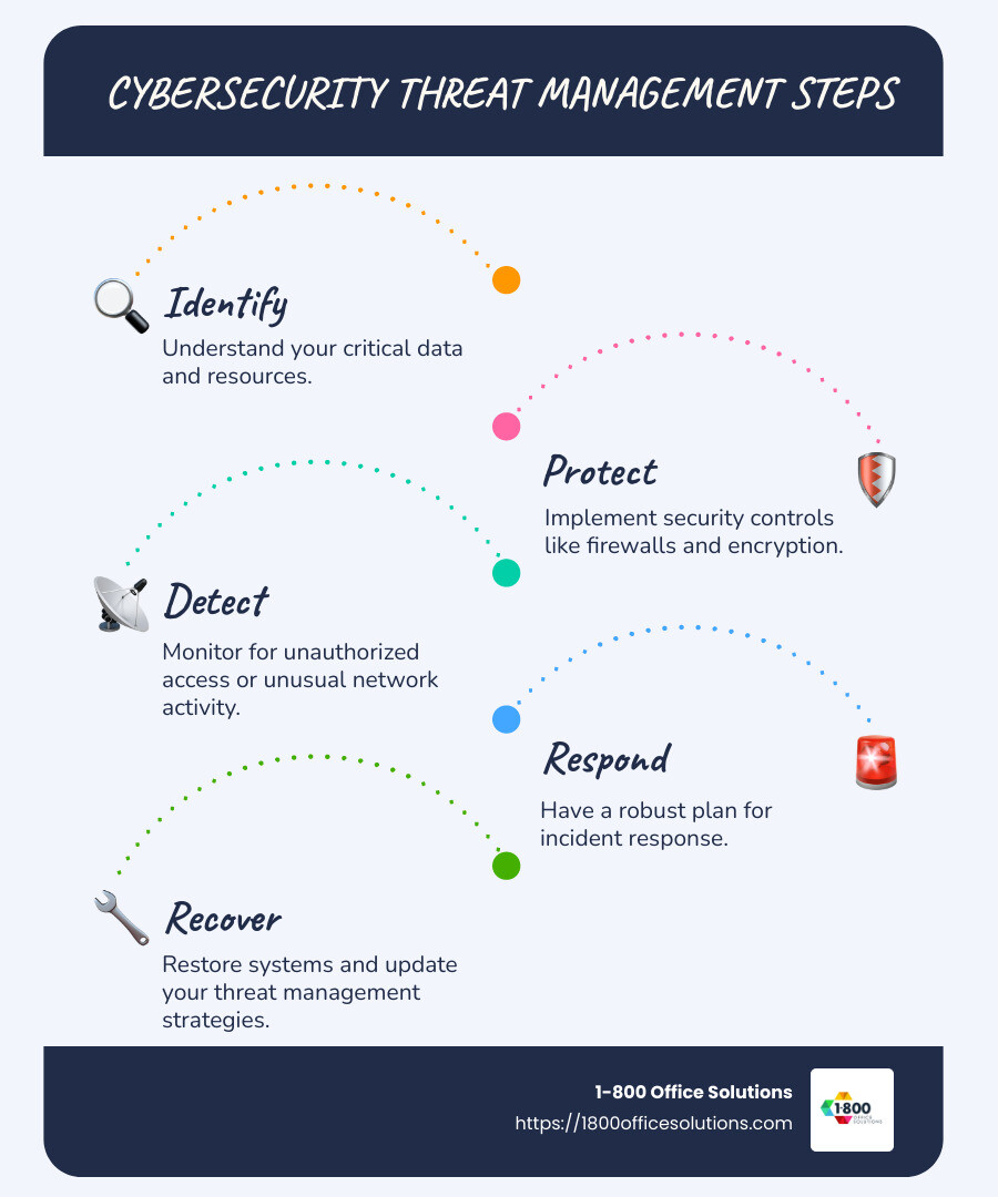 Components and Steps in Cybersecurity Threat Management Infographic - cybersecurity threat management infographic infographic-line-5-steps-blues-accent_colors