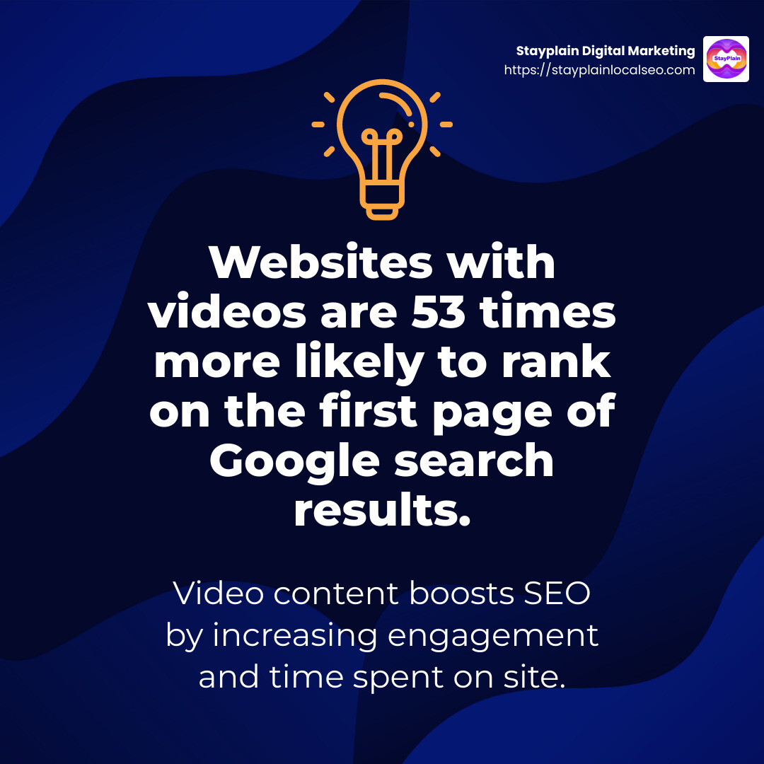 Video content improves SEO rankings - Video marketing Ghana infographic simple-stat-lightbulb