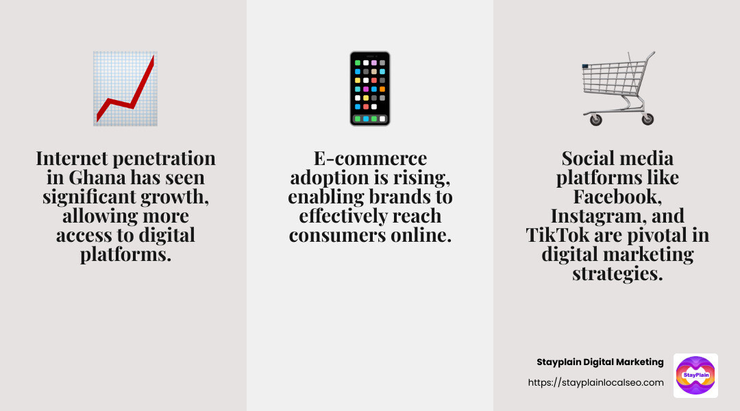Digital marketing evolution in Ghana - evolution of digital marketing in ghana infographic 3_facts_emoji_grey
