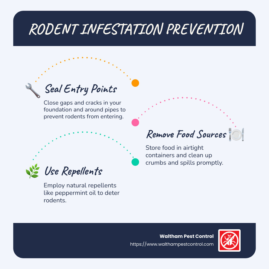 Rodent Infestation Prevention Strategies - get rid of mice and rats infographic infographic-line-3-steps-blues-accent_colors
