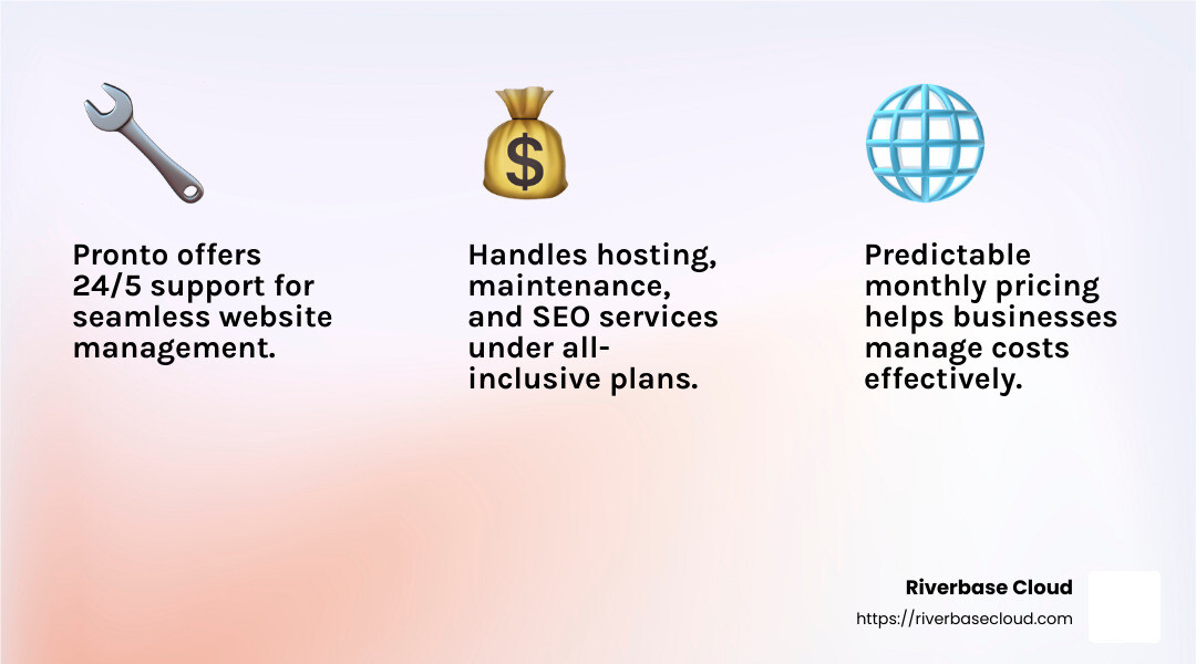 Pronto's Website Management Services Overview - website management companies infographic 3_facts_emoji_light-gradient