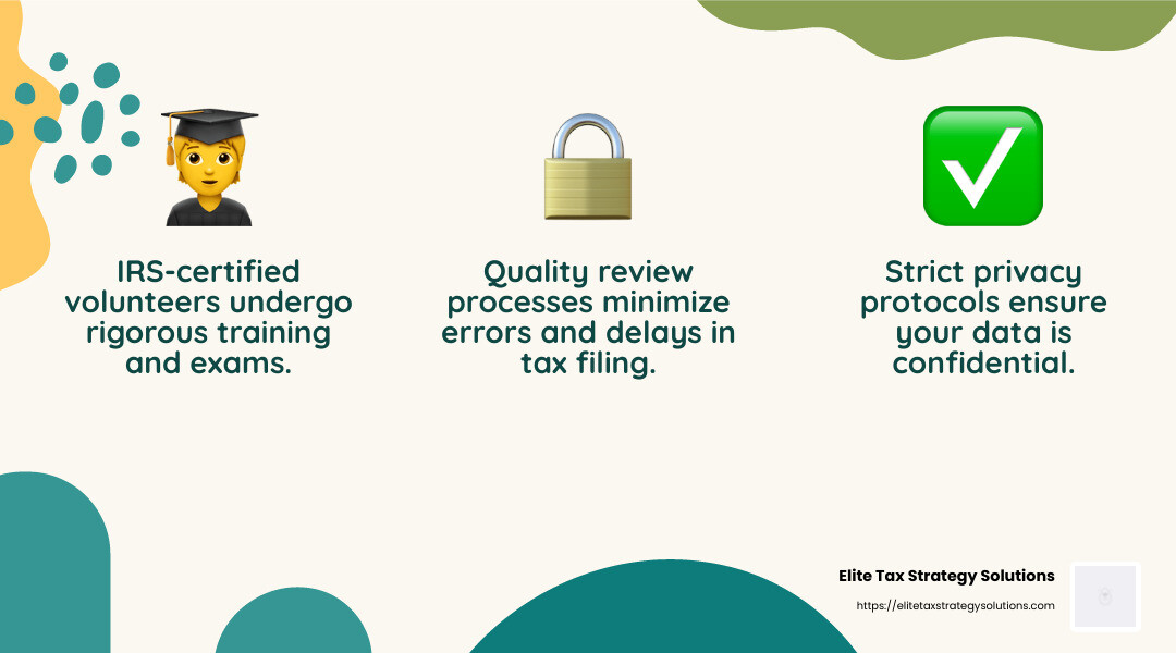 Quality review ensures accuracy and reduces errors - Tax filing assistance infographic 3_facts_emoji_nature