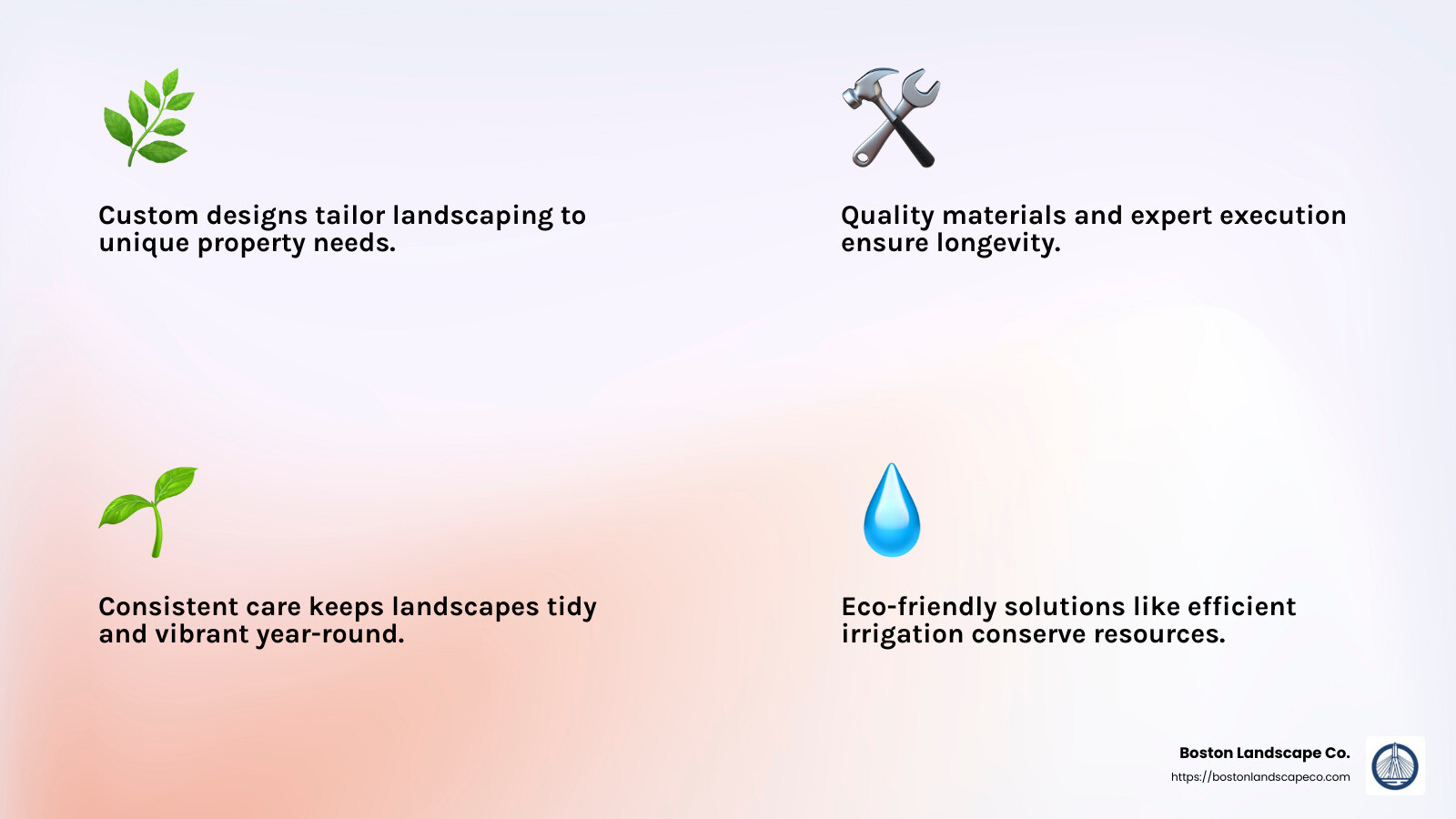 Quote on the importance of landscape design in commercial properties - commercial property landscaping infographic 4_facts_emoji_light-gradient