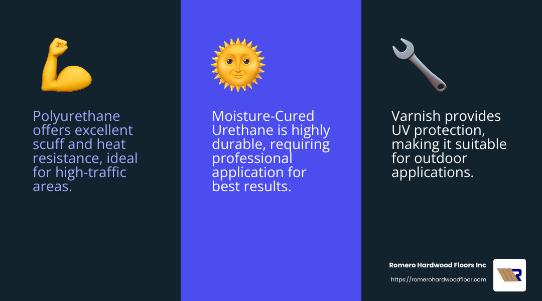 Durability of different varnishes - hard wearing wood floor varnish infographic 3_facts_emoji_blue