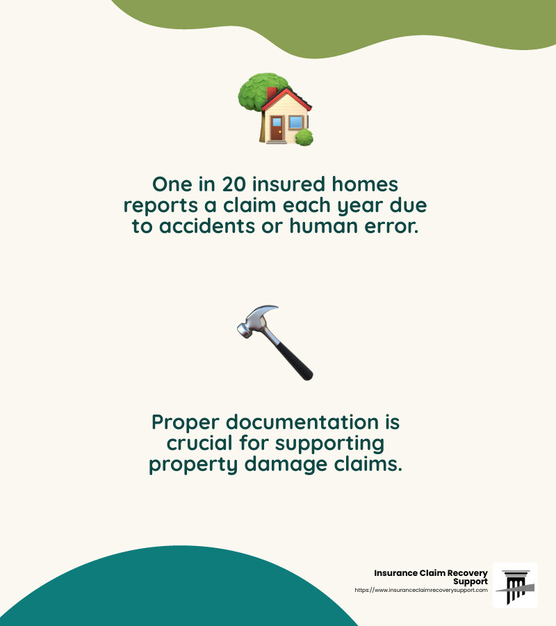 One in 20 insured homes reports a claim each year - property damage legal support infographic 2_facts_emoji_nature