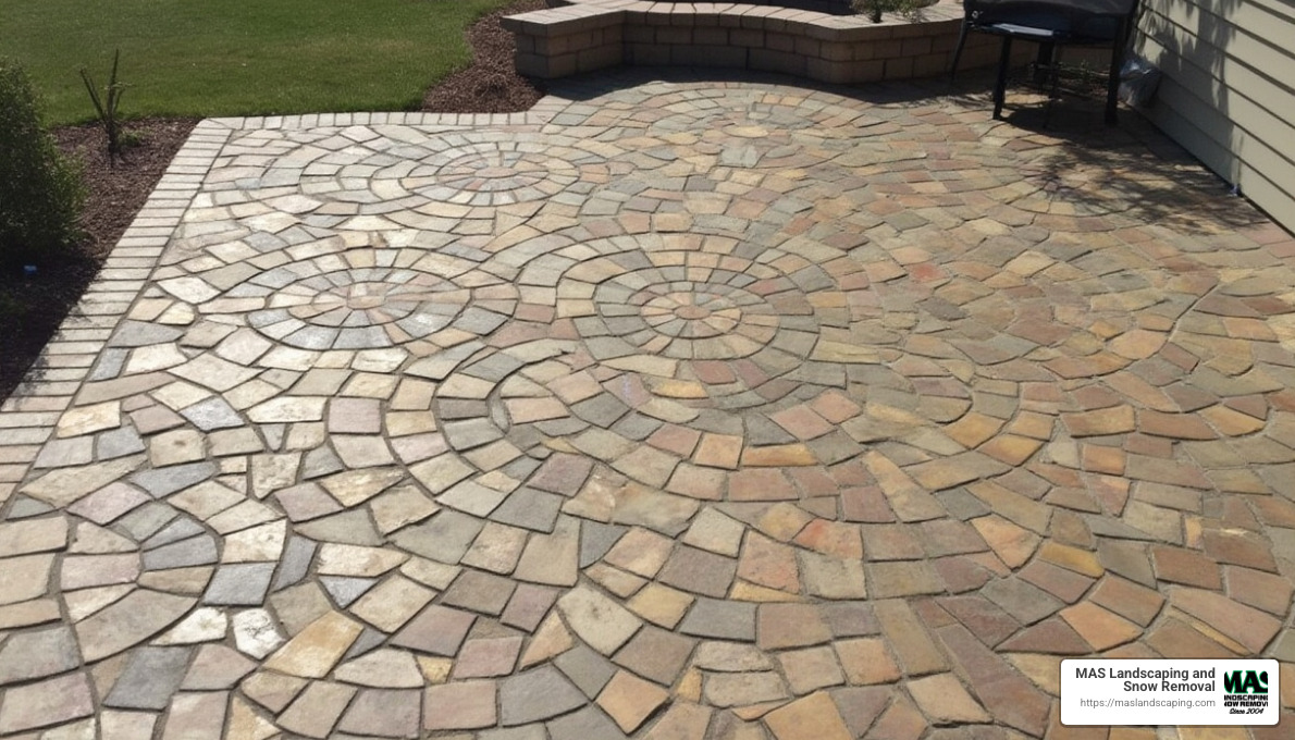 Example of a custom paver design - hardscape patio designs