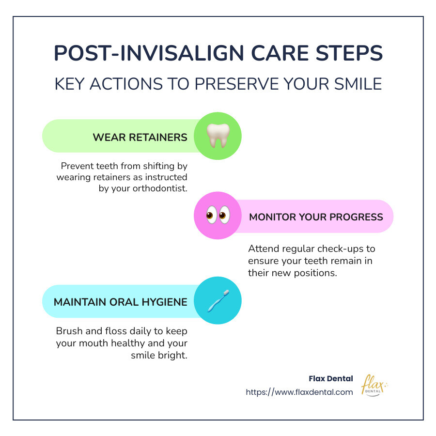 Post-Invisalign Care Steps including wearing retainers, monitoring progress, and maintaining hygiene Post-Invisalign Care Steps including wearing retainers, monitoring progress, and maintaining hygiene