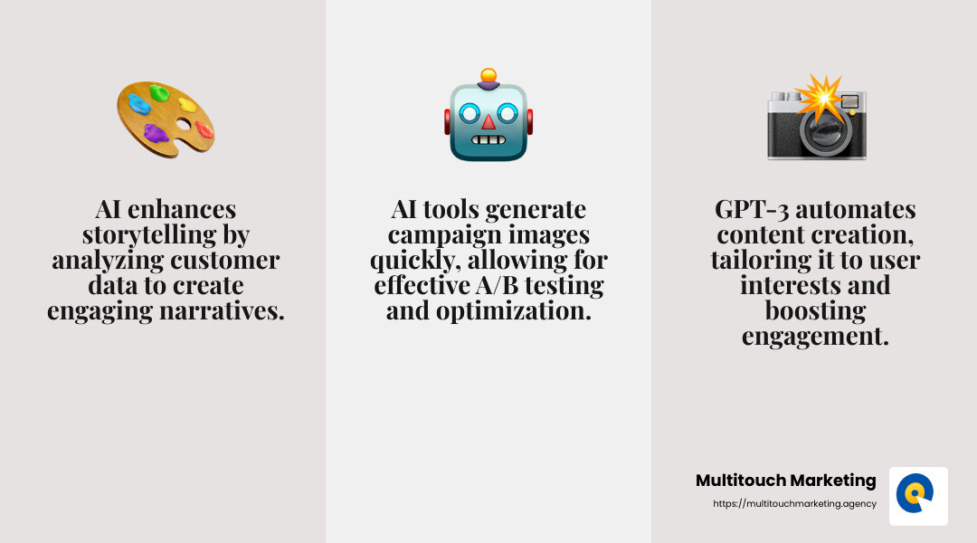 AI-Driven Creativity Boosts Engagement and Conversion Rates - AI-driven marketing strategies infographic 3_facts_emoji_grey