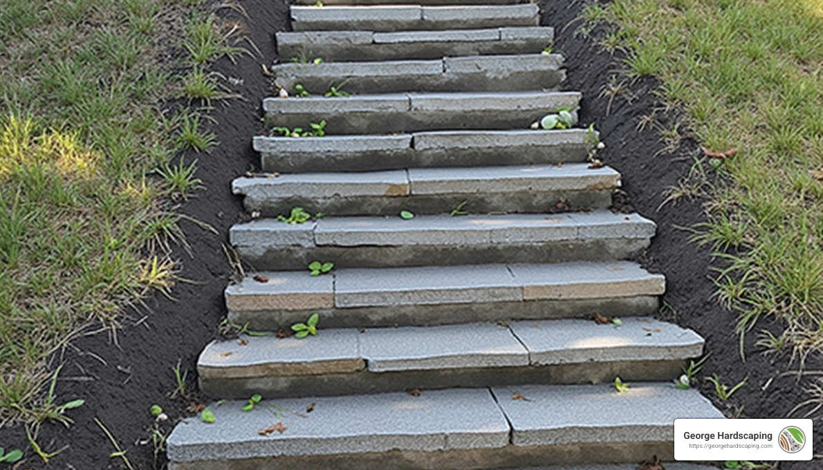 Measuring rise and run for stone steps - Stone Steps Installation