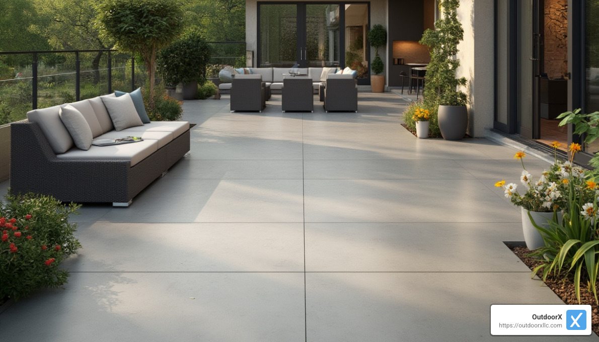 Large-format tile example - outdoor patio tile ideas