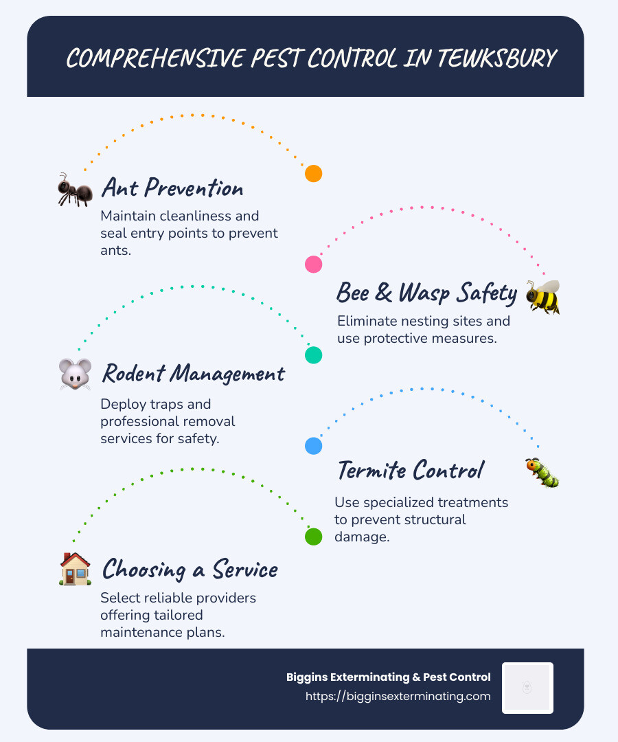 Overview of pest control solutions in Tewksbury - pest control Tewksbury infographic infographic-line-5-steps-blues-accent_colors