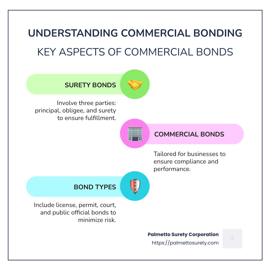 Infographic on commercial bonding companies - commercial bonding company infographic infographic-line-3-steps-colors
