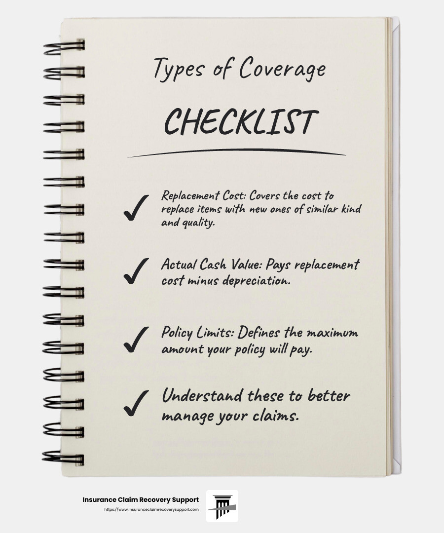 Understanding Policy Limits - building insurance claim process infographic checklist-notebook