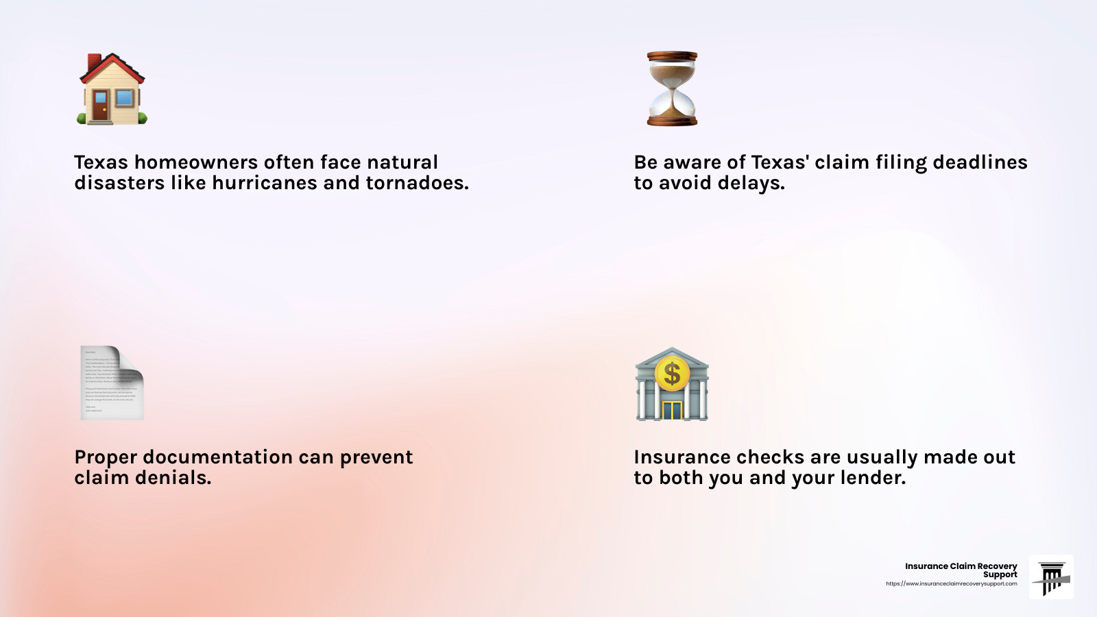Public adjusters can increase settlement amounts significantly - building insurance claim process infographic 4_facts_emoji_light-gradient
