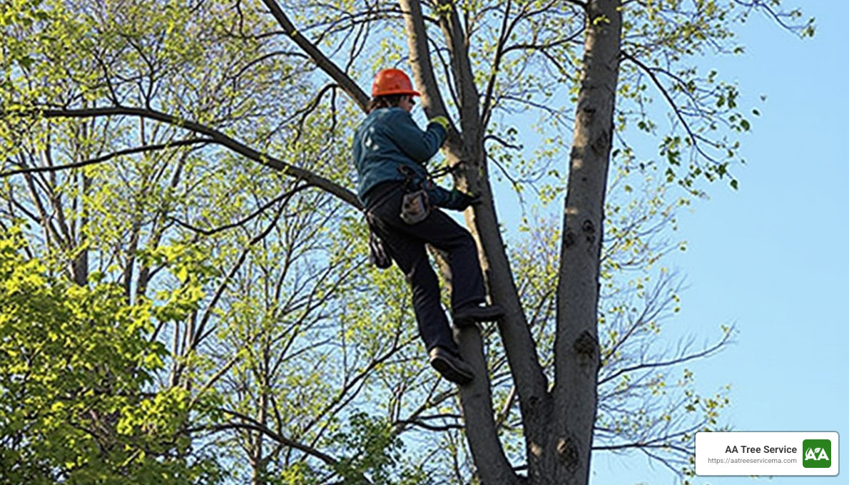 Tree removal in action - tree service salem nh