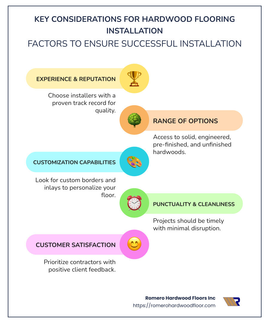 Hardwood Flooring Installation: Key Considerations - hardwood flooring installation beverly ma infographic infographic-line-5-steps-colors