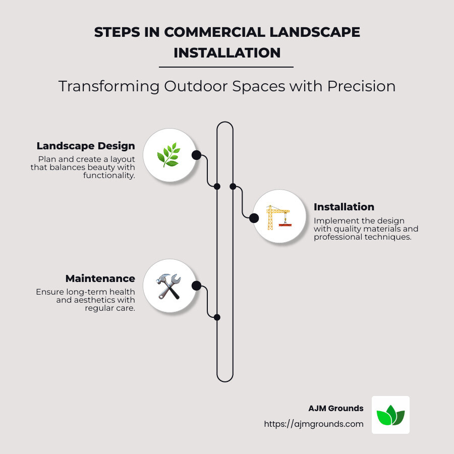 Steps in Commercial Landscape Installation - commercial landscape installation infographic infographic-line-3-steps-neat_beige