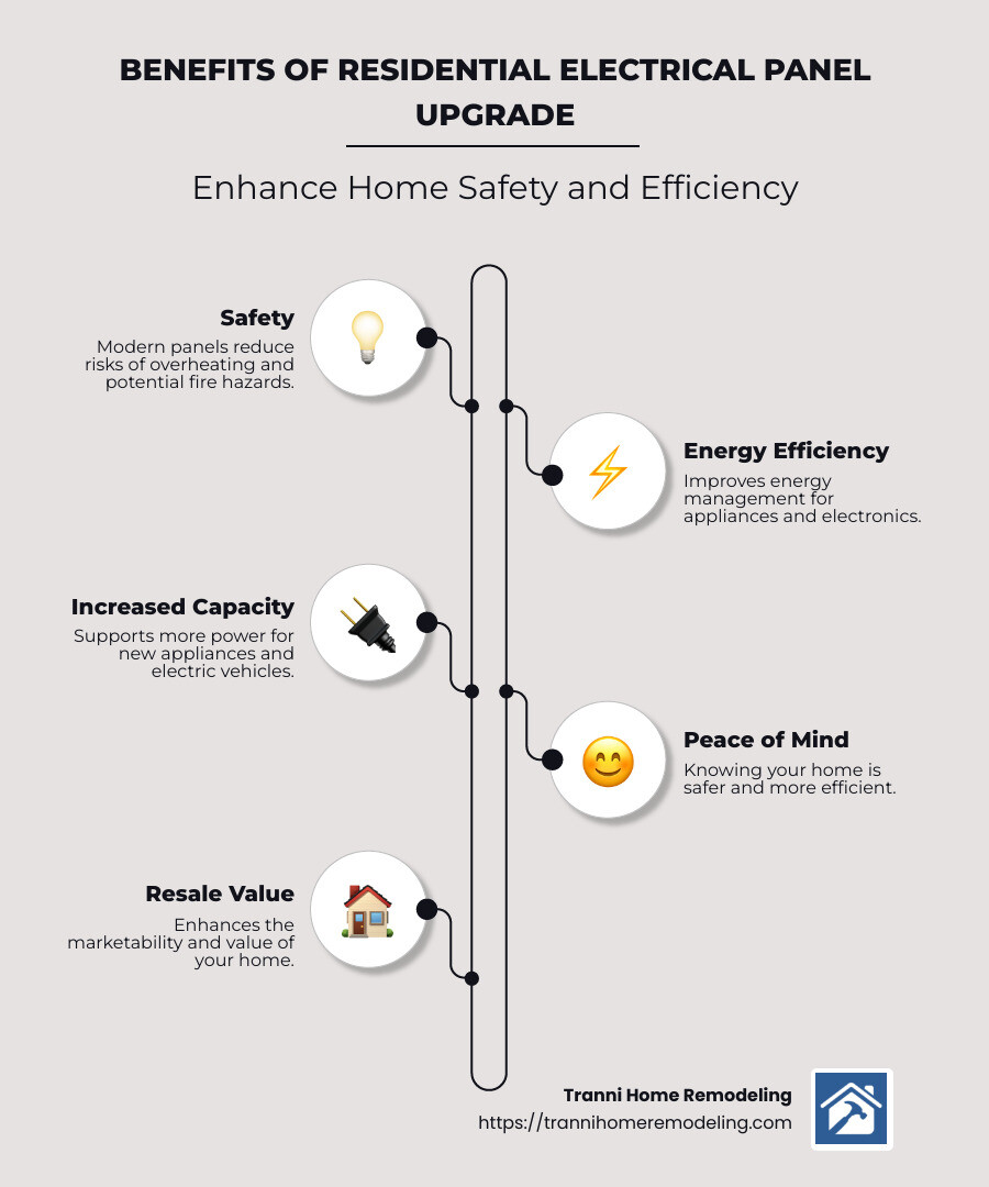 Residential Electrical Panel Upgrade Checklist - residential electrical panel upgrade infographic infographic-line-5-steps-neat_beige