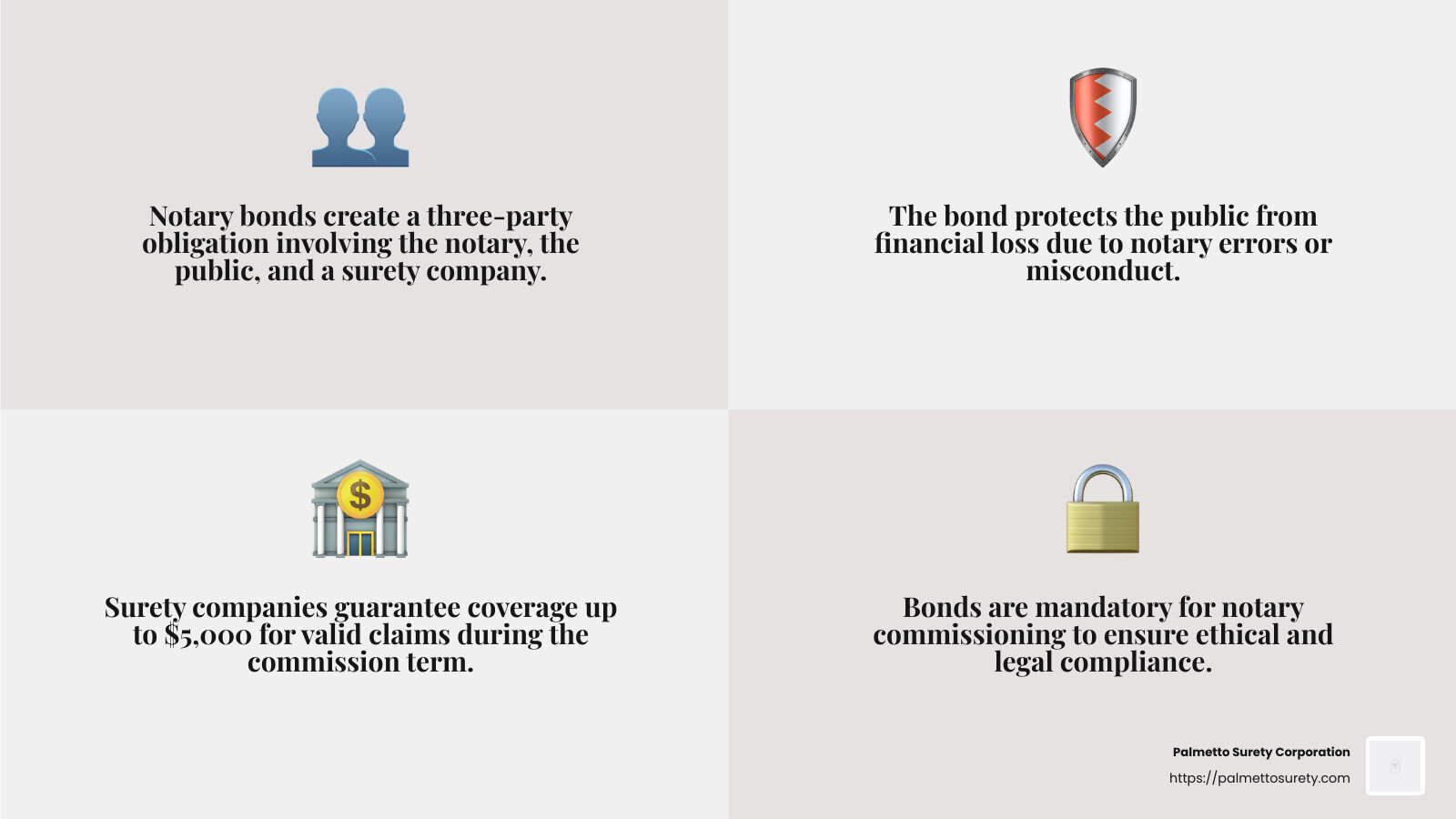 Surety bonds provide financial protection for the public served by the notary, offering peace of mind during notarial transactions. - how much does a notary bond cost for mississippi infographic 4_facts_emoji_grey Surety bonds provide financial protection for the public served by the notary, offering peace of mind during notarial transactions. - how much does a notary bond cost for mississippi infographic 4_facts_emoji_grey