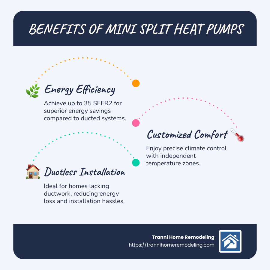 Energy efficiency and home comfort with mini split heat pumps - mini split heat pump infographic infographic-line-3-steps-blues-accent_colors