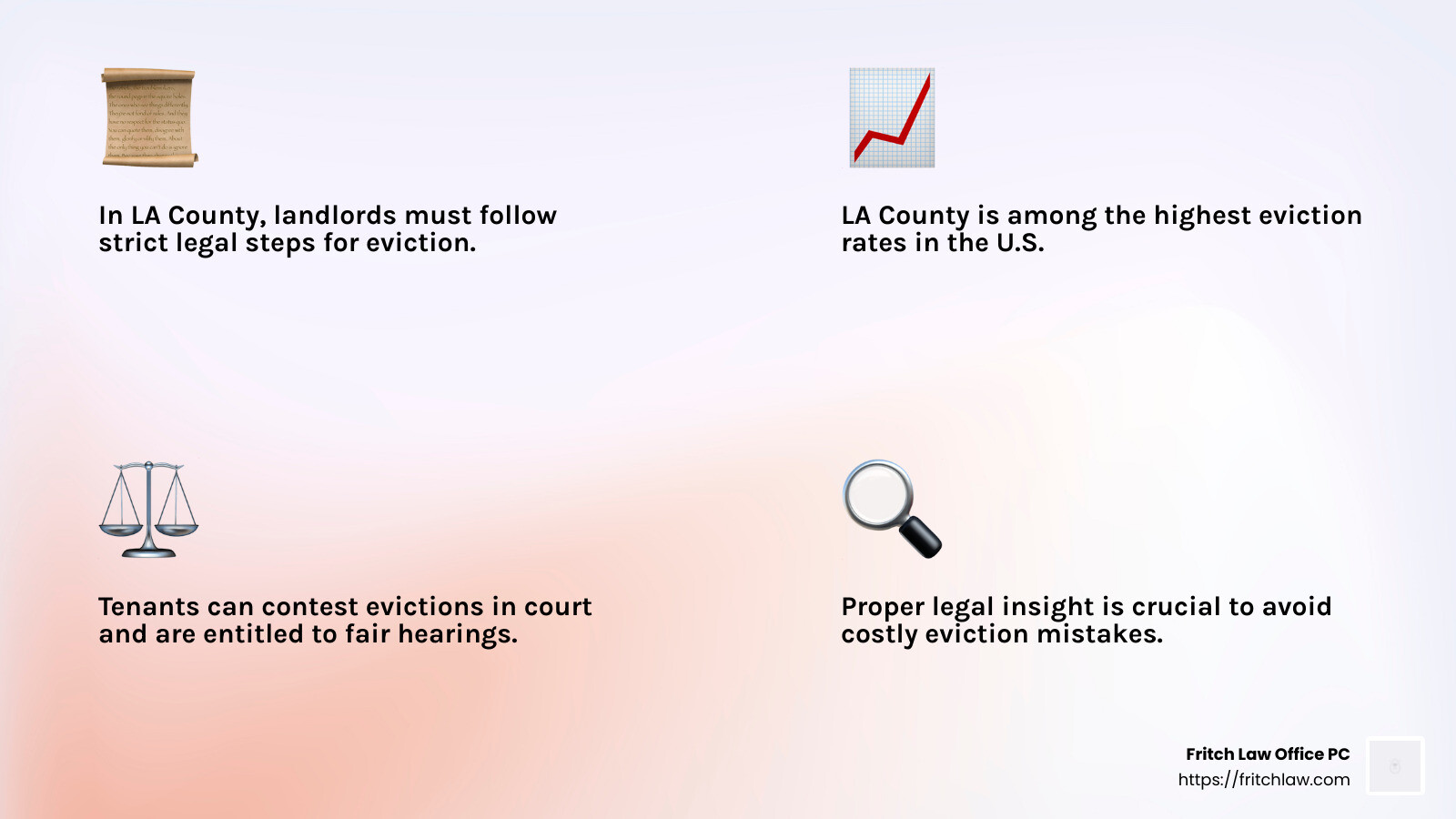Understanding tenant rights can prevent costly legal pitfalls. - eviction lawyers for landlords infographic 4_facts_emoji_light-gradient