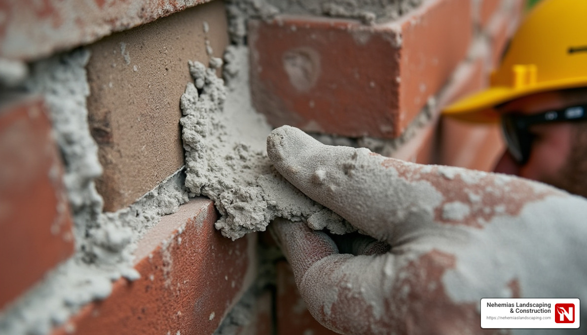 Tuckpointing process - brick masonry repair near me
