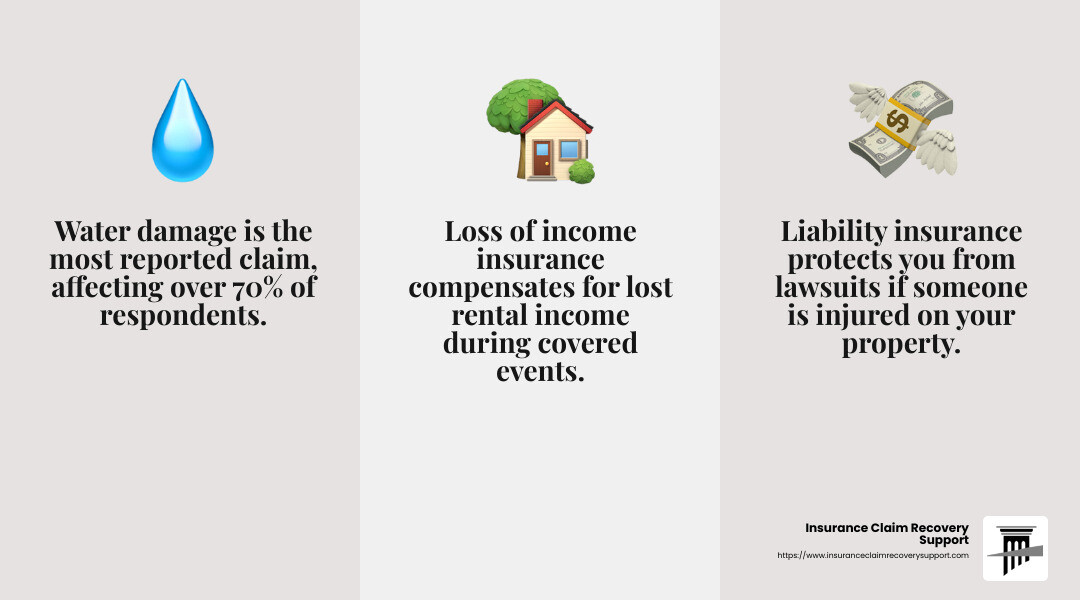 Loss of income insurance helps during uninhabitable periods - multi-family property claims infographic 3_facts_emoji_grey