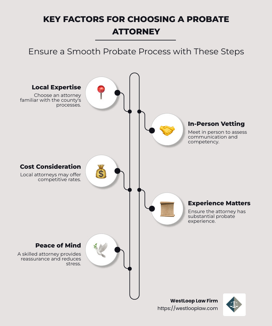 Key Factors for Choosing a Probate Attorney - probate attorney near me infographic infographic-line-5-steps-neat_beige