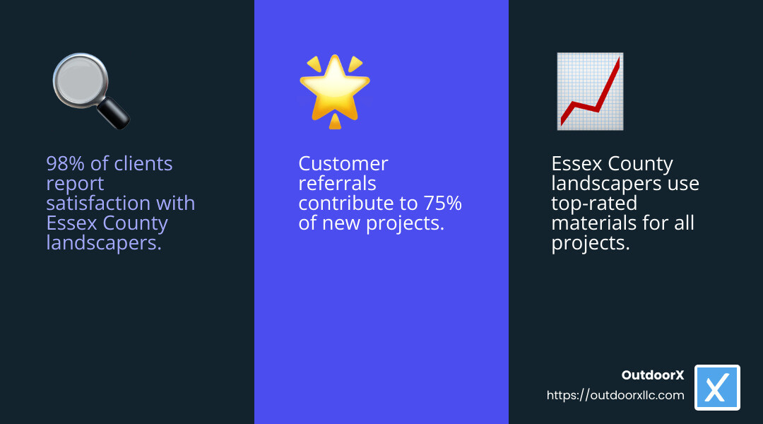 Customer satisfaction is a top priority for Essex County landscapers, with many clients praising their attention to detail and quality service. - Essex County landscapers infographic 3_facts_emoji_blue