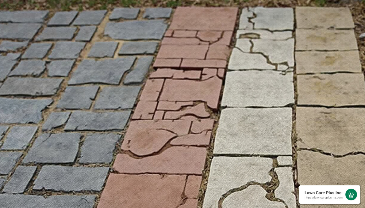 Diverse paver colors and shapes - building a paver patio