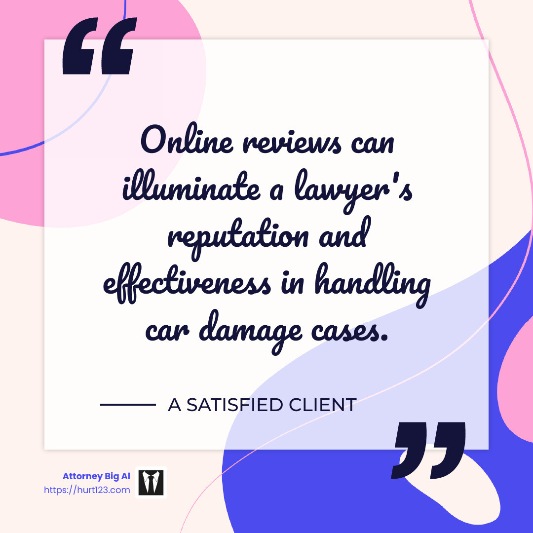 Example of a positive client review - car damage lawyer infographic simple-quote-colorful