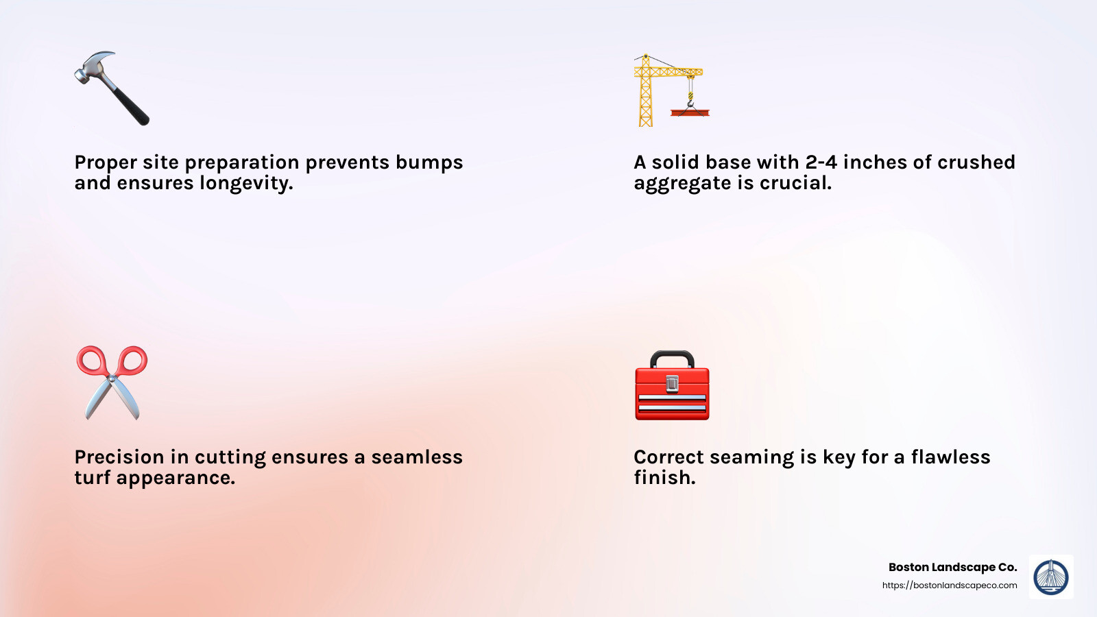 Artificial Turf Seaming Process - artificial turf installation near me infographic 4_facts_emoji_light-gradient