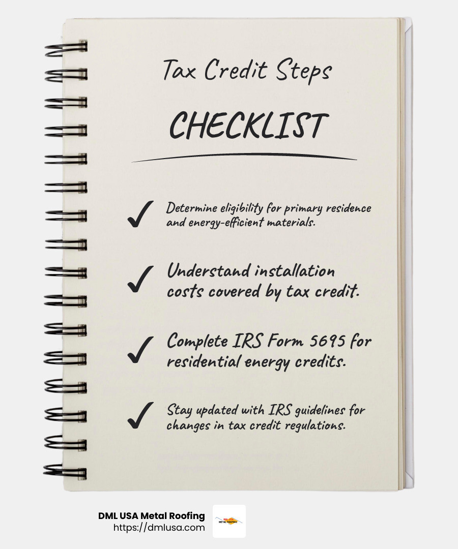 Save up to 30% on installation costs with the Energy Efficient Roofing Tax Credit - energy efficient roofing tax credit infographic checklist-notebook