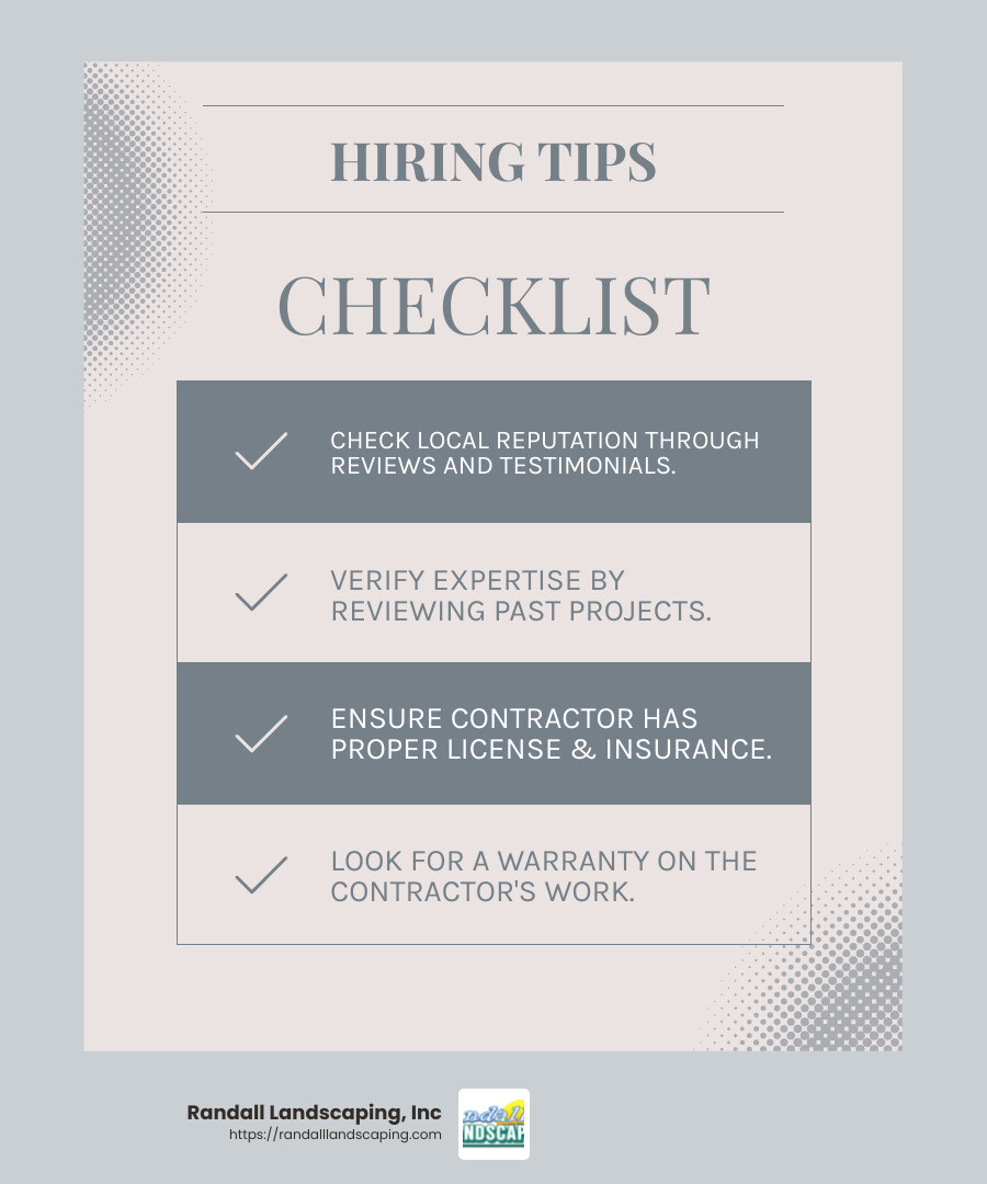 Ensure your contractor is licensed and insured - deck and hardscape contractors near me infographic checklist-light-blue-grey