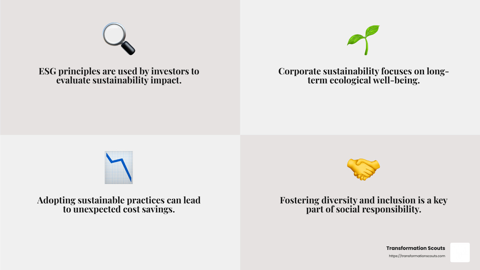 Corporate Sustainability Benefits - sustainable business practices infographic 4_facts_emoji_grey