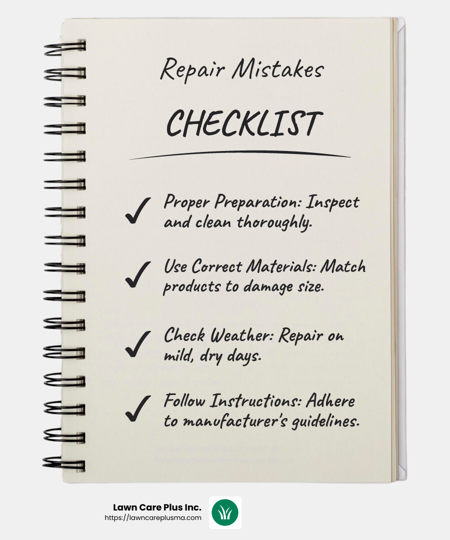 Weather conditions can impact concrete repairs - repair concrete driveway infographic checklist-notebook