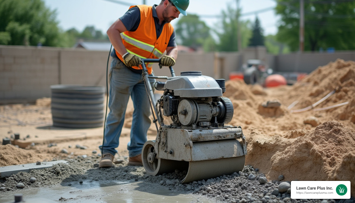 Compaction process - concrete walkway installation