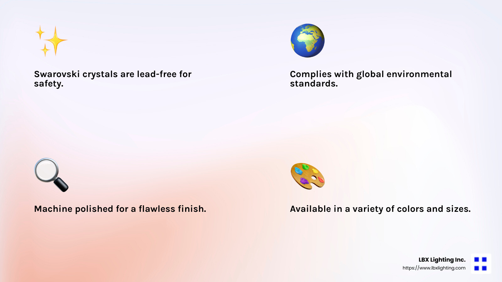Swarovski crystals are lead-free - replacement swarovski crystals for chandeliers infographic 4_facts_emoji_light-gradient