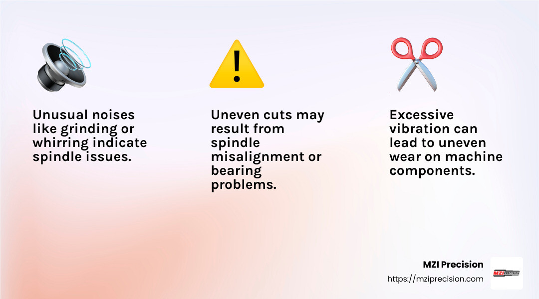 Unusual noises and vibrations are key signs of spindle issues. - deck spindle replacement infographic 3_facts_emoji_light-gradient Unusual noises and vibrations are key signs of spindle issues. - deck spindle replacement infographic 3_facts_emoji_light-gradient