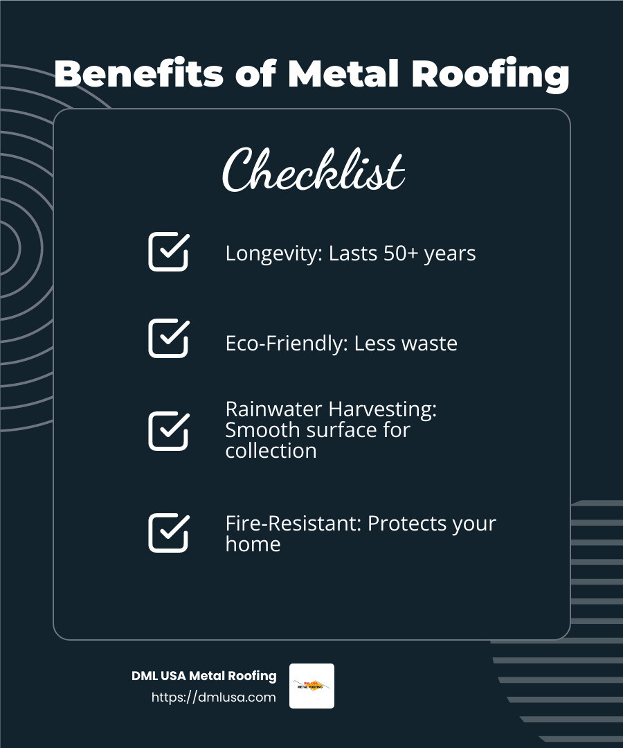 Metal roofing lifespan comparison - where can i buy metal roof panels infographic checklist-dark-blue